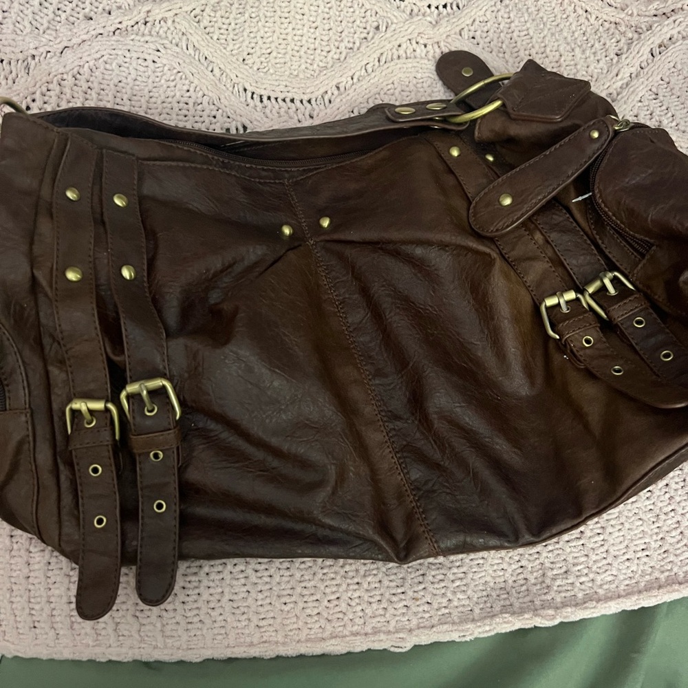 Big Buddha Dark Brown Tote with Gold Hardware - Picture 3 of 3